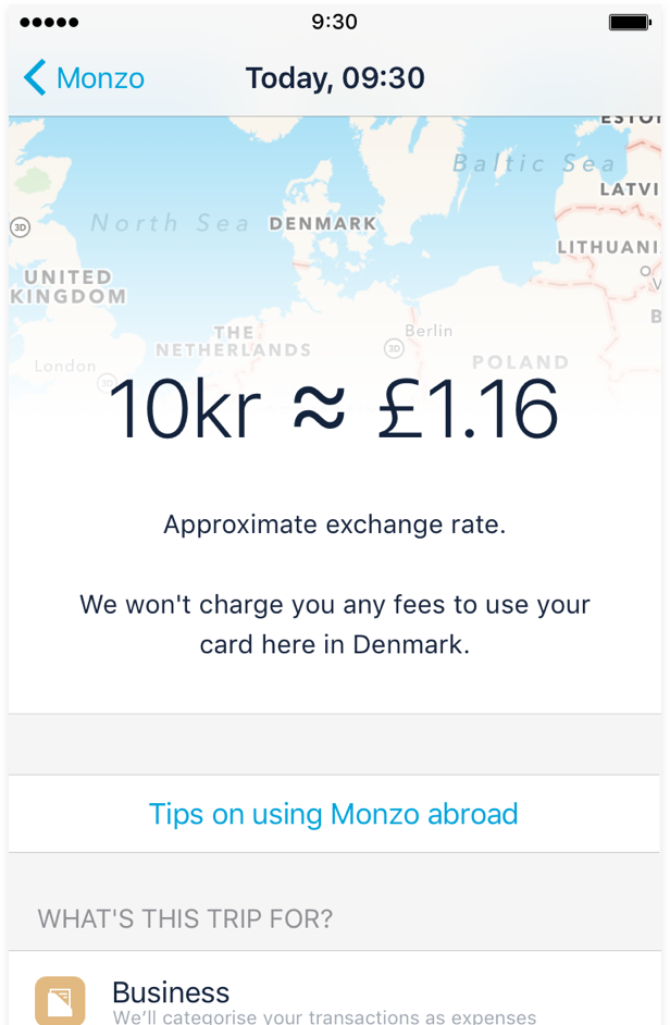 Traveling with Monzo