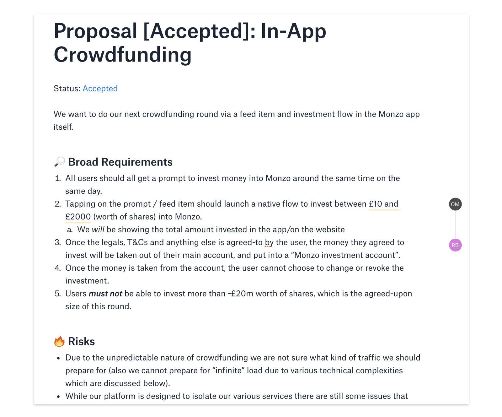 Proposal document for building crowdfunding in-app