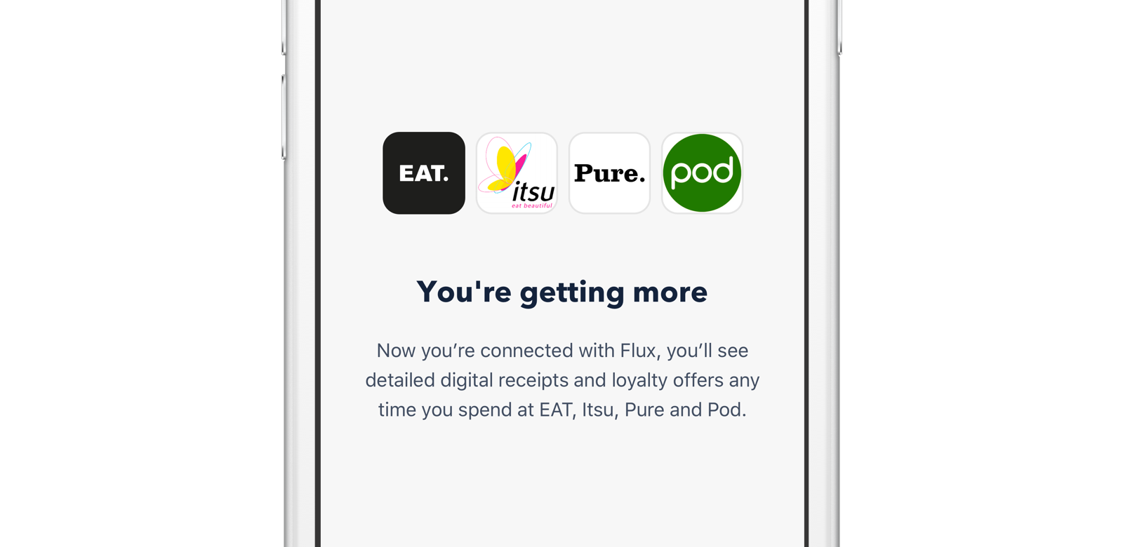 A selection of Flux retailers available through Monzo.